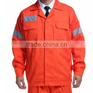 100%cotton Hi-vis Orange Construction Workwear Overall Jacket&pant Suit thumbnail-1