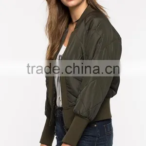 2016 Outdoor Custom Lady Quilted Bomber Jacket thumbnail-3