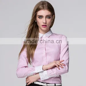 Made to Measure Slim Fit Cotton Dress Shirt for Elegant Business Lady thumbnail-1