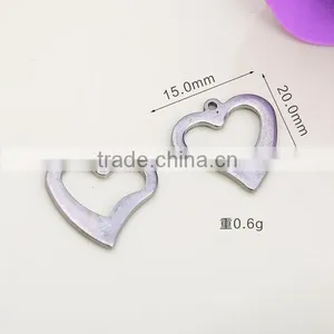 Wholesale High End Stainless Steel Heart Shape Charms Diy Steel Heart Shape Connector Charms for Bracelets thumbnail-3