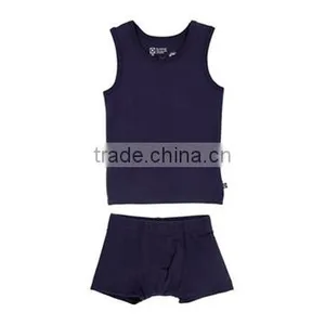 95%cotton 5% Spandex Green Kid Sleeveless Vest Suit With Linear Design thumbnail-4