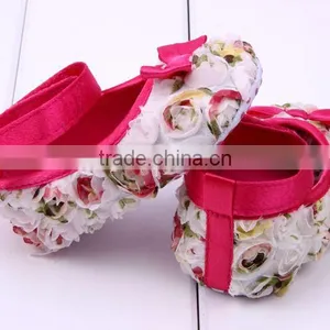 2014 New Baby Product Girls Lace Flower Cotton Infant Baby Shoe Newborn Lace Baby Shoes for Girls thumbnail-3
