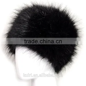 New Fashion Velvet Winter Warm Dome Caps Faux Fox Fur Hat Fake Mink Fur Hats For Women Skullies Beanies Bone thumbnail-5