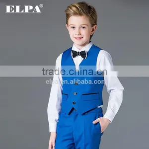 ELPA Designer 3 Piece Fashion Formal Blue Flower Kids Boys Slim Fit Suit thumbnail-1