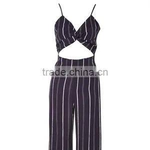 Cool Wide Leg Styling Gallus Womens Long Jumpsuit With Cute Knot thumbnail-5