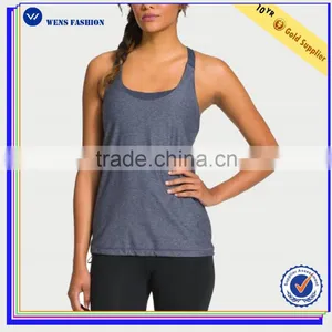 Body Fitted Yoga Y Back Tank Top With Striped Build-in Bra Inside Gym Tank Top thumbnail-3