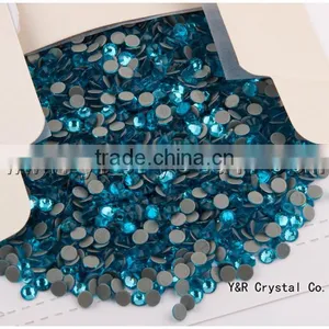 Free Shipping Aquamine Color Ss6 1.9mm-2.0mm Hot Sales and Best Quality HotFix Glitters Ironon Garment Clothing Crystal thumbnail-5