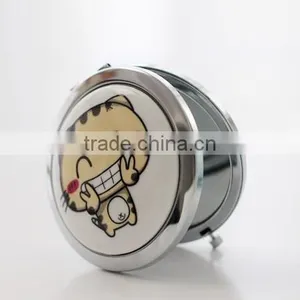 Round Metal Frame and Ceramic Cover Pocket Makeup Mirror With Varied Pattern Hot Sell in 2014,Mini Hand Compact Cosmetic Mirror thumbnail-1