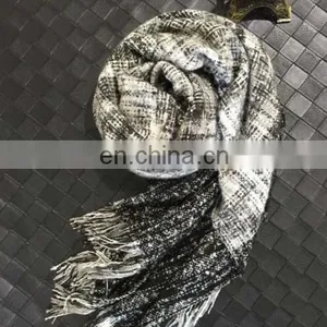 Preppy Style Oversize Faux Wool Crochet Scarves Oblong Mixed Colors Tassels Cape Women Fashion Scarf thumbnail-6