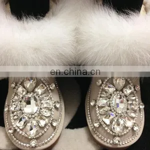 Aidocrystal Factory Price Handmade Shiny Rhinestone Boots New Design Women Best Warm Winter Boots Shoes thumbnail-3