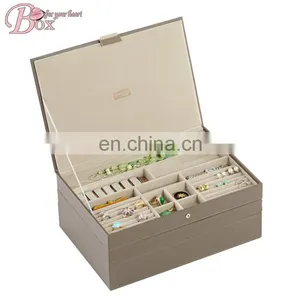 Brown Leather Return to The Ancients Style Jewelry Set Box With Button thumbnail-1