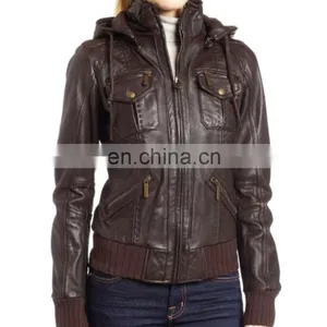 Leather Jacket, Women Finished Leather Jacket, Pakistan thumbnail-2