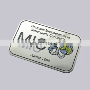 Promotional Cheap Square Shape And Enamel Type Custom Brushed Metal Etched Wall Sign With Self Adheisve thumbnail-1
