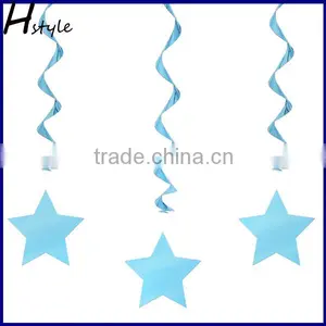 Metallic Dangling Silver Star Swirls /Silver Star Hanging Decoration /Wall Decoration SD057 thumbnail-2