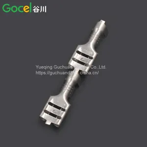 DJ622-6.3 Self-locking Plug Spring Straight Terminal Block Brass Tin Plated Straight Strap Connector thumbnail-2