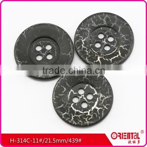 High End 4 Holes Black Plastic Lady's Suit Button With Crack Finish thumbnail-2