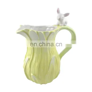 Custom Logo Rabbit Decorative Ceramic Water Pitcher Jug Pot thumbnail-1