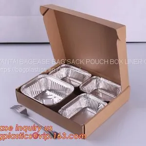 Rectangular Aluminium Foil Food Container, Airlines Fast Food Delivery, Reheating, Baking, Roasting, Meal Prep, GRAB To-Go thumbnail-1