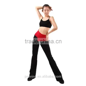 Dance Roll Down Long Pants, Yoga Long Pants, Dance Two-tone Trousers thumbnail-5