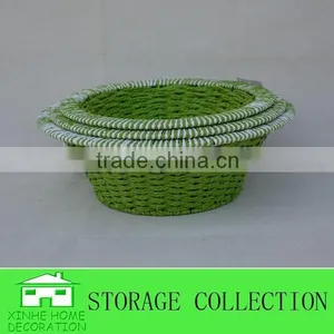 Set of 3 Handmade Bowl Shape Paper Rope Empty Gift Basket thumbnail-1
