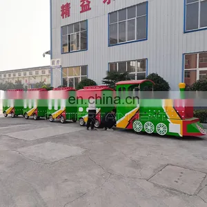 20 Seats Trackless Train Rides Amusement Park Equipment Electric Trackless Tourist Train for Sale thumbnail-4
