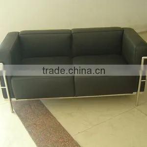 Replica Synthetic Leather Classic French LC3 Two Seater Sofa by Le Corbusier for Living Room thumbnail-1