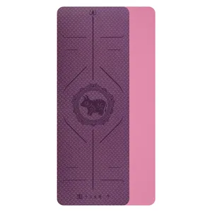 Custom Print Logo Eco-friendly Thick Anti Slip Tpe Yoga Mat Manufacturer thumbnail-4