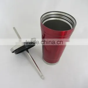 Tumbler, Travel Mug, Vacuum Double Wall, Stainless Steel With Straw thumbnail-4