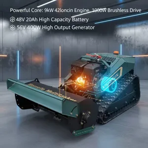 Vigorun MTSK800 Self Propelled RC Track Mower 200m Control Distance EPA Gasoline Engine Multitask Vehicle for Farm thumbnail-1