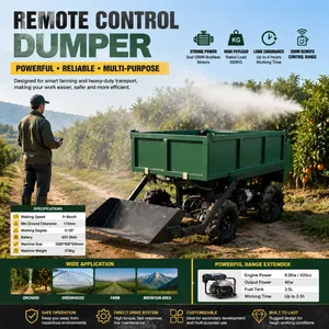Heavy Duty Remote Control Dumper Vehicle With Dual 1200W Brushless Motor for Agricultural Transportation thumbnail-1