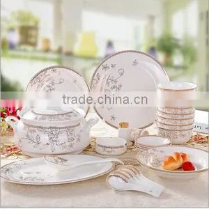 56 Pcs Hotel and Restaurant Porcelain Buffet Dinnerware Set thumbnail-1