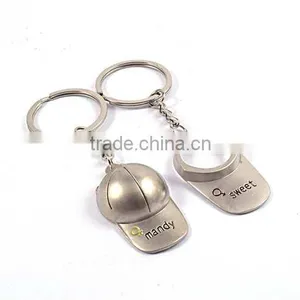 Professional Factory Couple Custom Metal Creative Christmas Gift Baseball Hat Keychain thumbnail-2