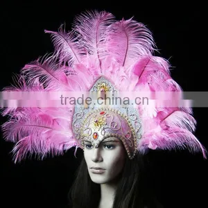 Wholesale Feather Headdress Indian Ostrich Feather Headdress thumbnail-1