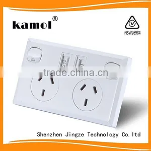 Residential Purpose Wall Switch and Socket 2 Gang Usb Power Outlet Australia thumbnail-2