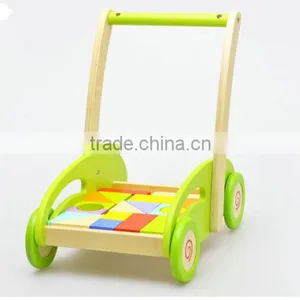 Unique Baby Walker Wooden Push Toys With Blocks for Toddlers thumbnail-1