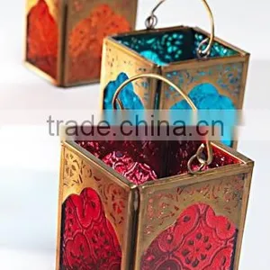 Candle Lantern Colour Glass Votive Sp-421 thumbnail-1