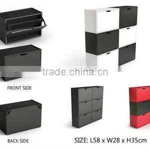 Stackable Wooden Shoe Cabinet thumbnail-1