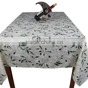 100% Polyester Popular Olive Printing Cheap Table Cloth thumbnail-1