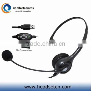Super Lightweight Call Center Computer USB Headset With QD HSM-600NPQDUSBC thumbnail-1