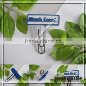 Wholesale Safety Custom Design Oblong Shape PVC A Letter Embossed Blue Mini Paper Clip For Students thumbnail-1