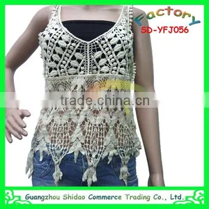 Manufacturer High Quality Fashion Cotton Sleeveless Embroidery Cotton Blouses thumbnail-5