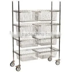 Sliding Baskets Shelving Unit Standard Kit on Feet (no Castors) - 460mm x 1220mm x 1590mm (DxWxH) With 8 Sliding Baskets thumbnail-1