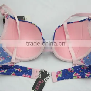 Stylish Rose Print Thin Cup Bra Underwear For Women thumbnail-2