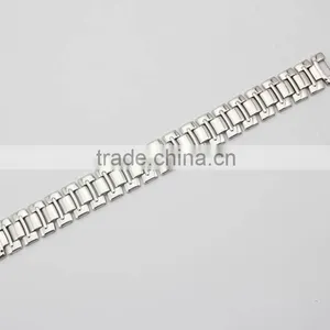 High Polish Link Chain Stainless Steel Cuff Bracelet Man thumbnail-2