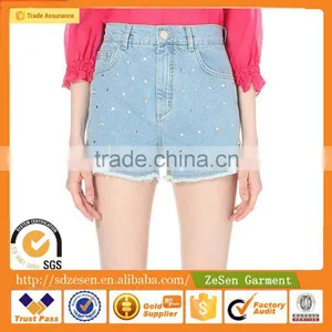 Wholesale Apparel 100% Cotton Sexy High Waist Hot Short Pants Denim Shorts For Women thumbnail-1