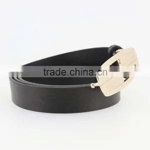 2015 Designer Black PU Ladies Leather Belt With Gold Buckles for Jeans in Yiwu thumbnail-3