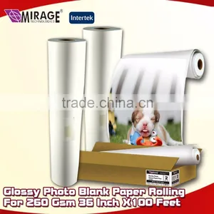 Glossy Photo Blank Paper Rolling For 260 Gsm 36 Inch X100 Feet thumbnail-1