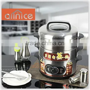 New Design Stainless Steel Lid Electric Steamer,inner Pot,outer Shell Cylinder Rice Cooker thumbnail-1