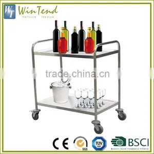 Commercial 2 Tier Stainless Steel Heavy Duty Catering Trolley on Wheels thumbnail-5