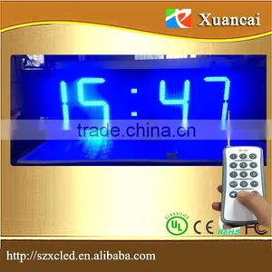 Wireless RF Blue Color 12 Inch Time /Temperature/ Year/Date/Countdown Timer LED Double Side Digital Display Board thumbnail-1